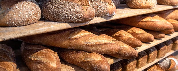 A variety of fresh baked breads available at the Forum.